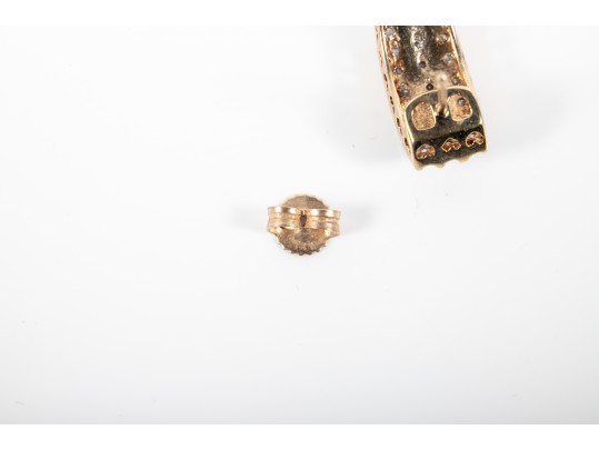 10k Yellow Gold Diamond J-Curve Earrings