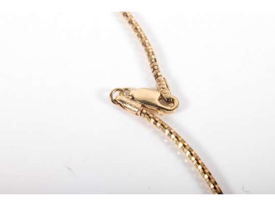 14k Yellow And White Gold Pendant Necklace With Star Motifs