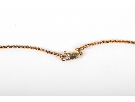 14k Yellow And White Gold Pendant Necklace With Star Motifs