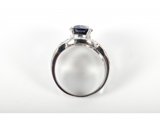 Sterling Silver Synthetic Sapphire Rings Size 6.25 And 6.5