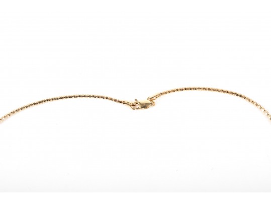 14k Yellow And White Gold Pendant Necklace With Star Motifs