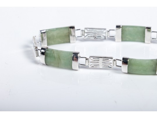 Sterling Silver Nephrite Bracelet