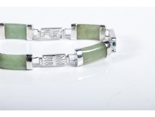 Sterling Silver Nephrite Bracelet
