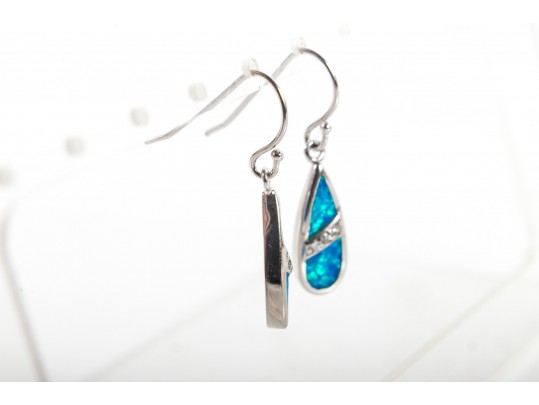 Sterling Silver Opal Doublet Ring And Earrings