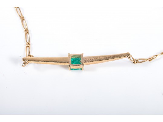 18k Yellow Gold And Emerald Bracelet