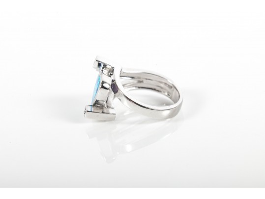 Sterling Silver Opal Doublet Ring And Earrings