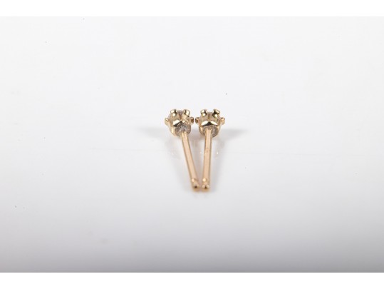 Dainty 14k Yellow Gold CZ Studs