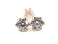 Dainty 14k Yellow Gold CZ Studs
