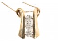 10k Yellow Gold Diamond Ladder Pendant Necklace