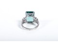 Sterling Silver Aquamarine Ring Size 6