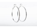14k White Gold Diamond Hoop Earrings
