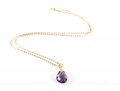 14k Yellow Gold Amethyst Pendant Necklace