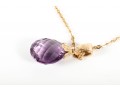 14k Yellow Gold Amethyst Pendant Necklace