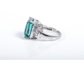Sterling Silver Aquamarine Ring Size 6