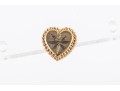 14k Yellow Gold Etched Heart Stud Earrings