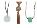 Trio Of Asian Carved Stone Necklaces