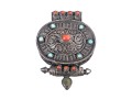 Sterling Silver Multi-Stone Tibetan Ghau Box Pendant