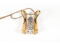 10k Yellow Gold Diamond Ladder Pendant Necklace