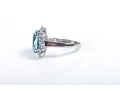 Sterling Silver Aquamarine Ring Size 6