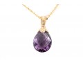 14k Yellow Gold Amethyst Pendant Necklace