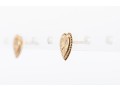 14k Yellow Gold Etched Heart Stud Earrings