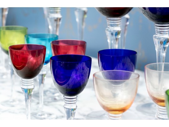 Cristal St. Louis Grand Lieu Multi Colored Stemware 