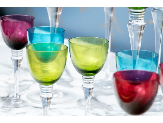 Cristal St. Louis Grand Lieu Multi Colored Stemware 