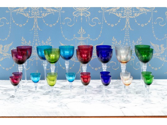 Cristal St. Louis Grand Lieu Multi Colored Stemware 