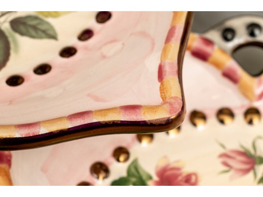 Mackenzie Childs Chelsea Luster Plates, Service Of 12