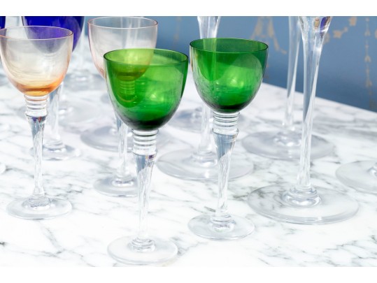 Cristal St. Louis Grand Lieu Multi Colored Stemware 