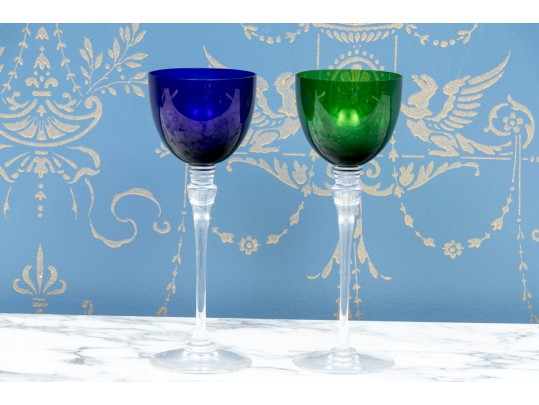 Cristal St. Louis Grand Lieu Multi Colored Stemware 