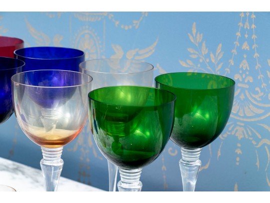 Cristal St. Louis Grand Lieu Multi Colored Stemware 