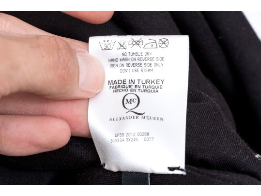 Alexander McQueen Black Bird Design Dress, Size XL