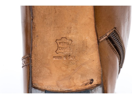 Salvatore Ferragamo Fabulous Vintage Brown Leather Boots, Size 8 1/2