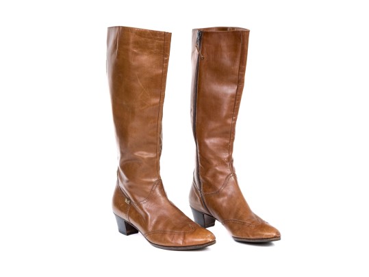 Salvatore Ferragamo Fabulous Vintage Brown Leather Boots, Size 8 1/2