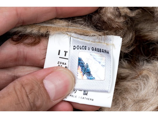 Dolce & Gabbana Golden Sheepskin And Shearling Hobo Bag