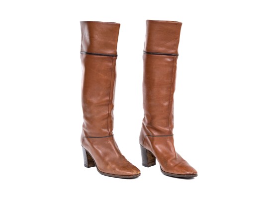 Gucci Wonderful Vintage Brown Leather Pull On Boots, Size 39