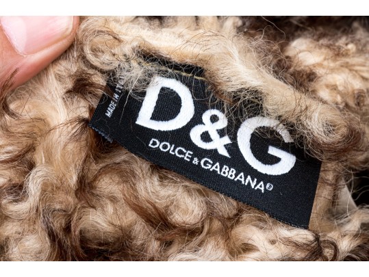 Dolce & Gabbana Golden Sheepskin And Shearling Hobo Bag