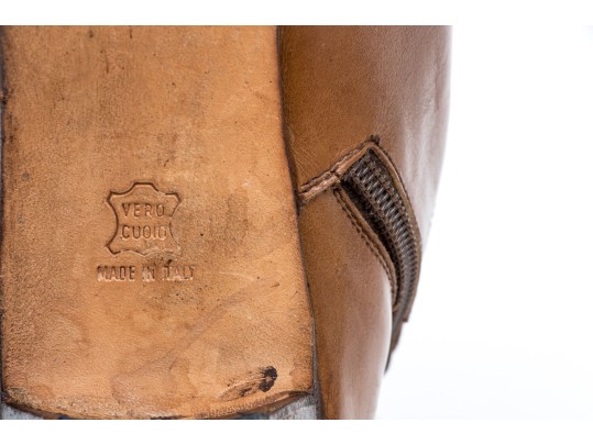 Salvatore Ferragamo Fabulous Vintage Brown Leather Boots, Size 8 1/2