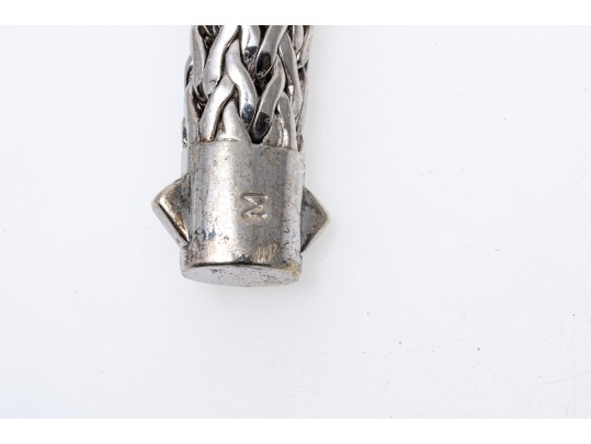 John Hardy Sterling Silver And 18k Diamond Wheat Chain Bracelet