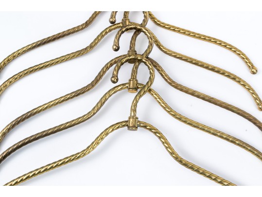 Vintage Collection Of Five Brass Hangers