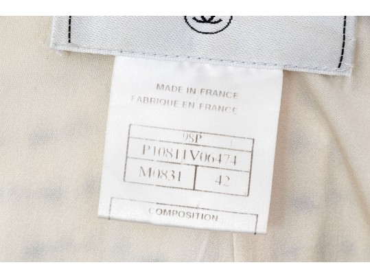 Chanel White And Black Stylish Jacket, Size 42