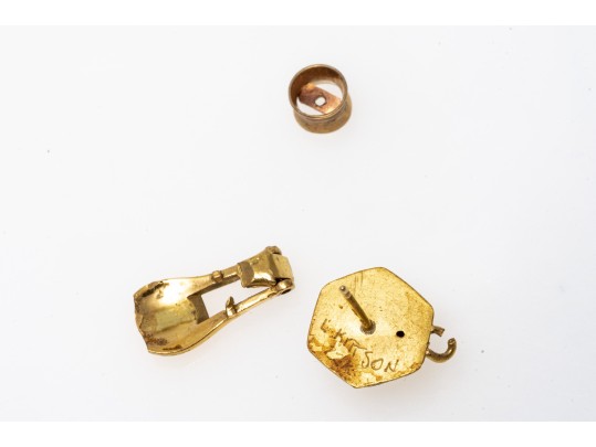 Scrap Lot Of 14k Gold, 17.6 Gross Dwt And Sterling Silver, 15.4 Gross Dwt