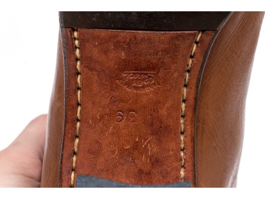 Gucci Wonderful Vintage Brown Leather Pull On Boots, Size 39