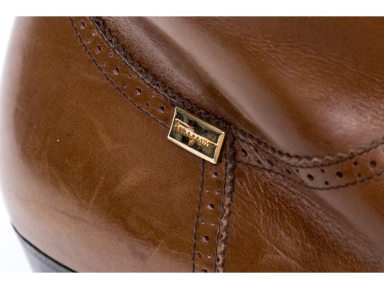 Salvatore Ferragamo Fabulous Vintage Brown Leather Boots, Size 8 1/2