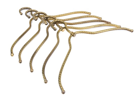 Vintage Collection Of Five Brass Hangers