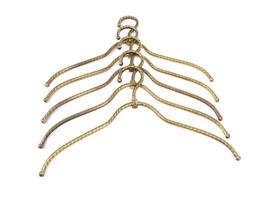 Vintage Collection Of Five Brass Hangers