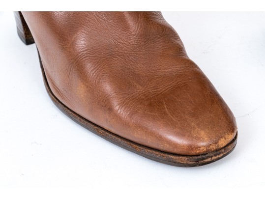 Gucci Wonderful Vintage Brown Leather Pull On Boots, Size 39