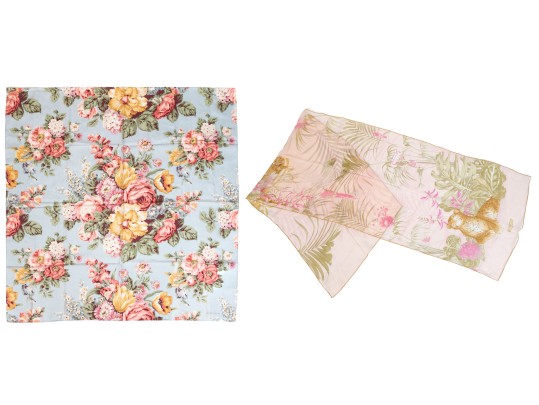 Salvatore Ferragamo And Ralph Lauren Silk And Cotton Scarves