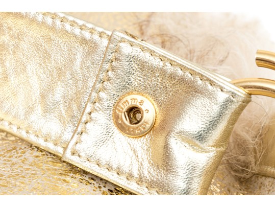 Dolce & Gabbana Golden Sheepskin And Shearling Hobo Bag